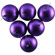 DECOLED Christmas decorations - plastic balls, purple matt, diameter 10 cm, 6pcs - Christmas Ornaments