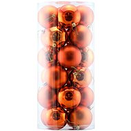 DECOLED Christmas decorations - plastic balls, copper matt/gloss, diameter 8 cm, 24 pcs - Christmas Ornaments