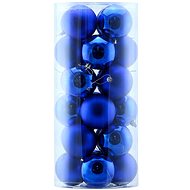DECOLED Christmas decorations - plastic balls, blue matt/gloss, diameter 8 cm, 24 pcs - Christmas Ornaments