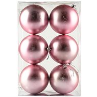 DECOLED Christmas decorations - plastic balls, soft pink, diameter 10 cm, 6 pcs - Christmas Ornaments
