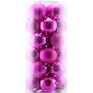 DECOLED Christmas decorations - plastic balls, pink matt/gloss, diameter 8 cm, 24 pcs - Christmas Ornaments