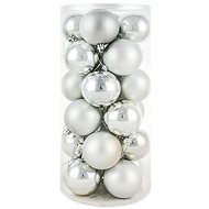 DECOLED Christmas decorations - plastic balls, silver matt/gloss, diameter 8 cm, 24 pcs - Christmas Ornaments