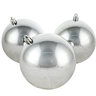 DECOLED Christmas decorations - plastic balls, silver glossy, diameter 10 cm, 6 pcs - Christmas Ornaments