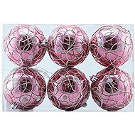 DECOLED Christmas decorations - plastic balls, pink glossy, diameter 8 cm, 6 pcs - Christmas Ornaments