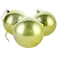 DECOLED Christmas decorations - plastic balls, green glossy, diameter 10 cm, 6 pcs - Christmas Ornaments