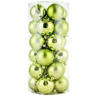 DECOLED Christmas decorations - plastic balls, green matt/gloss, diameter 8 cm, 24 pcs - Christmas Ornaments