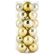 DECOLED Christmas decorations - plastic balls, gold matt/gloss, diameter 6 cm, 24 pcs - Christmas Ornaments