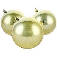 DECOLED Christmas ornaments - plastic balls, golden shiny, diameter 10 cm, 6 pcs - Christmas Ornaments