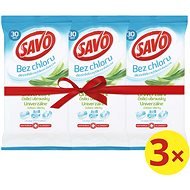 SAVO Chlorine-free Universal cleaning wipes Eucalyptus 3 × 30 pcs - Wet Wipes