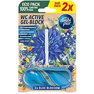 AMBI PUR WC Active gel-blok modrý květ 2× 45 g - Toilet Block