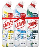 SAVO Lemon, Ocean, Turbo 3×700 ml - Toilet Cleaner