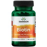 Swanson Biotin, 5000 mcg, 30 capsules - Vitamin B
