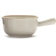 Clay Ceramic bowl Cotta with handle 18 × 6,5 cm, cream - Small Bowl