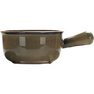 Clay Ceramic bowl Cotta with handle 18 × 6,5 cm, green - Small Bowl