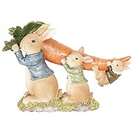 Clayre & Eef Easter decoration - Rabbit family with carrots - Easter Decoration