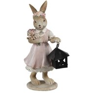 Clayre & Eef Easter decoration - Rabbit with lantern - Easter Decoration