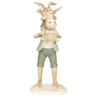 Clayre & Eef Easter decoration - Daddy rabbit with a bunny on his shoulders - Easter Decoration