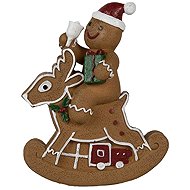 Clayre & Eef Gingerbread man on a rocking reindeer 12 cm - Christmas Decoration