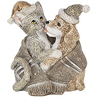 Clayre & Eef Dog and cat figurine with hats 9 cm - Christmas Decoration