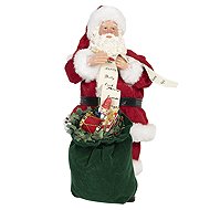Clayre & Eef Santa with a bag of presents - Christmas Decoration