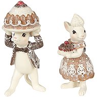 Clayre & Eef Mouse decorative sculpture 2pcs - Christmas Decoration