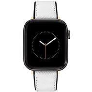 Nine West Řemínek z umělé kůže bílo-černý, pro Apple Watch 42-45 mm - Watch Strap