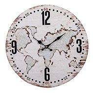 Clayre & Eef Merlion wall clock with map 34 × 4 cm - Wall Clock