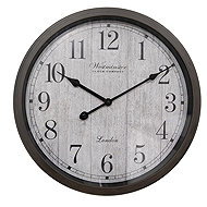 Clayre & Eef Rustic wall clock with brown frame 40 × 4 cm, grey - Wall Clock