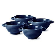 Clay Tapas 4-Piece Ceramic Bowl Set, Diameter 15.5cm, Deep Blue - Bowl Set