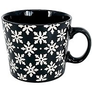Clay Mug Art 750 ml, dark grey/beige flower - Mug
