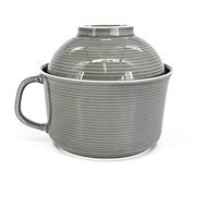 Clay Set mug with bowl Deux, grey - Tea Set
