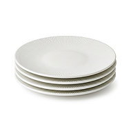 Clay Relief 4 pcs Ceramic Dinner Plates, diameter 26 cm, Cream - Set of Plates