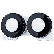 Contact Lens Case Black/White L + R - Contact Lens Case