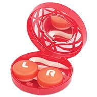 Cassettes circle ornament - red: housing, tweezers and mirror - Contact Lens Case