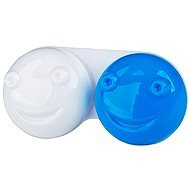 Puzdro smajlík - modrá a biela - Puzdro na kontaktné šošovky