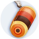 Leather Poudre printed brown - Contact Lens Case