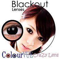 ColourVUE dioptrické Crazy Lens (2 šošovky), farba: Blackout, dioptrie: -4.50 - Kontaktné šošovky