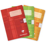 CLAIREFONTAINE Metric A6"644" lined, 40 sheets - set of 3 (red, green, orange) - Exercise Book
