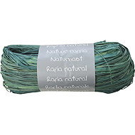 CLAIREFONTAINE Raffia (pieces), Natural, Turquoise, 50g - Ribbon