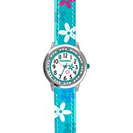 CLOCKODILE Children's watch with rhinestones and flowers, girls, turquoise - Children's Watch