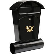 VOREL Poštovní schránka se stříškou oblou + zásobník na noviny 480x280x80mm černá - Poštovní schránka