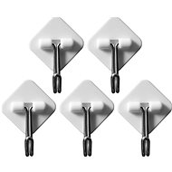 VOREL Wall hooks self-adhesive 5pcs, metal, metal carrier. 0,4kg - Adhesive Hook