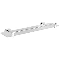 Oval Chrome Glass Shelf, 50cm - Bathroom Shelf