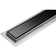 Linear Bathroom Drawer Black Glass 60 cm WET &amp; DRY - Shower Drain