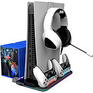 CANYON CS-51 chladící stojan pro PS5 s RGB, Slim/DE nabíjecí, Black - Game Console Stand