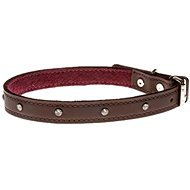 Cobbys Pet Collar made of original leather lined with crystals 20mm - Dog Collar