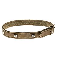 Cobbys Pet Collar made of original leather, lined, decorated with "X" pattern 20mm/55cm - Dog Collar