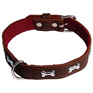 Cobbys Pet Collar made of original leather decorated with cubes brown 25mm/70cm - Dog Collar