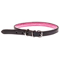 Cobbys Pet Obojek z pravé hladké kůže, černý, podšitý 15mm/55cm - Dog Collar