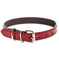 Cobbys Pet Collar made of genuine smooth leather, red, stitched 15mm/40cm - Dog Collar